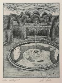 &quot;Labyrinth&quot;, 15 x 20 cm, Radierung f&uuml;r den Lyik-Band &quot;Leben malen&quot; von Helga Braun